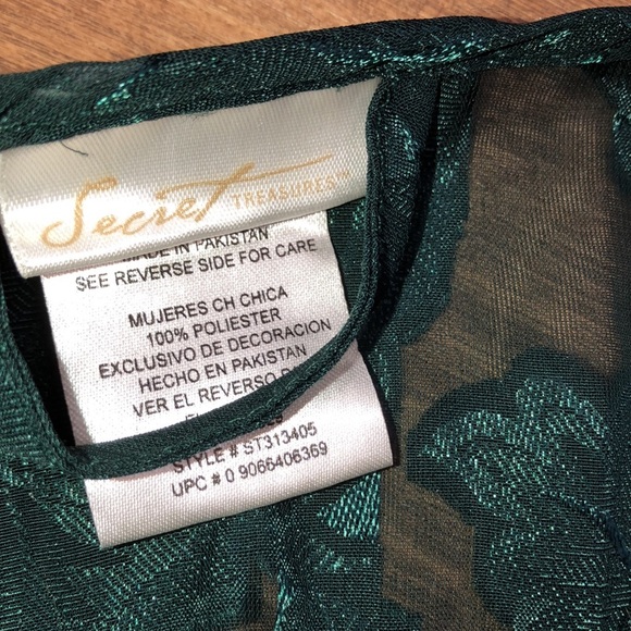 Secret Treasures small emerald green floral robe - Picture 6 of 10